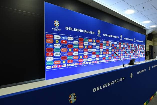 UEFA EURO, EM, Europameisterschaft,Fussball 2024 - Stadium Open Media Days am 10.06.2024 in der Arena AufSchalke in Gelsenkirchen Pressekonferenzraum in der Arena AufSchalke