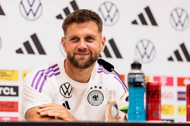 Trainingslager Vorbereitung UEFA EURO 2024 Deutschland; 10.06.2024 Niclas Füllkrug (Deutschland, 9) lächelt Trainingslager Vorbereitung UEFA EURO 2024 Deutschland - Pressekonferenz; HerzoBase, Herzogenaurach am 10.06.2024 Copyright: xBEAUTIFULxSPORTS Wunderlx