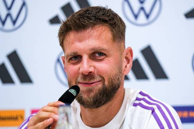 Niclas Fuellkrug (Deutschland, 09) lachend, GER, DFB, Pressekonferenz, Fussball Herren Nationalmannschaft Deutschland, UEFA Fussball Europameisterschaft 2024, Herzogenaurach 10.06.2024. GER, DFB, Pressekonferenz, Fussball Herren Nationalmannschaft Deutschland, UEFA Fussball Europameisterschaft 2024, Herzogenaurach 10.06.2024. Herzogenaurach Copyright: xEibner-Pressefoto FlorianxWieganx EP_FWD