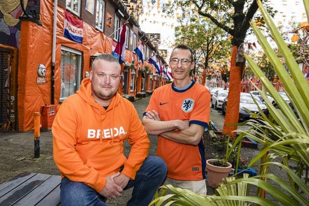 BREDA - 10-06 -2024. Oranjestraat Ahornstraat Breda. (l-r) Jaimy Weijgers, Christiaan de Leij. Oranjestraat Ahornstraat Breda  x25461981x Copyright: