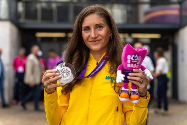 Gesa Felicitas Krause (Silvesterlauf Trier, Germany), 3000m steeplechase women (3000m Hindernis Frauen), Medaille, Silber, Siegerehrung, ITA, Leichtathletik, Athletics, European Athletics Championships Rome, Leichtathletik Europameisterschaften Rom 2024, 10.06.2024, ITA, Leichtathletik, Athletics, European Athletics Championships Rome, Leichtathletik Europameisterschaften Rom 2024, 10.06.2024 Rom Copyright: xStefanxMayerx EP_SMR