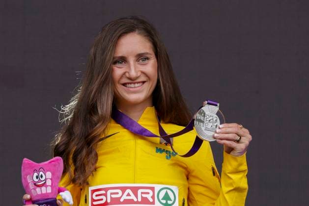 ATHLETICS - European Athletics Championships ROME,ITALY,10.JUN.24 - ATHLETICS - European Athletics Championships, medal ceremony. Image shows Gesa Felicitas Krause (GER). keywords: medal.  GEPAxpictures xPatrickxSteiner