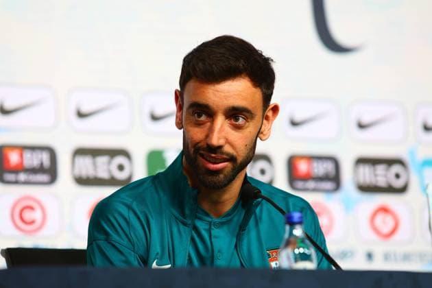 Portugal Lissabon , Fussball Nationalmannschaft, Selecao,10.06.2024 , Pressekonferenz für das Freundschaftsspiel Portugal - Irland ,Vorbereitungsspiel zur Europameisterschaft 2024 , Bruno Fernandes (Portugal) Copyright: FernandoxSoares