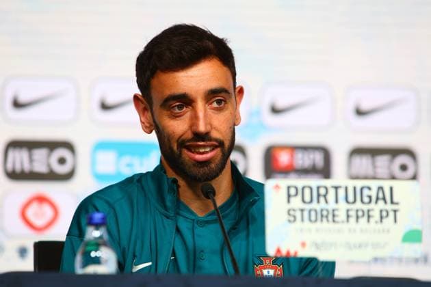 Portugal Lissabon , Fussball Nationalmannschaft, Selecao,10.06.2024 , Pressekonferenz für das Freundschaftsspiel Portugal - Irland ,Vorbereitungsspiel zur Europameisterschaft 2024 , Bruno Fernandes (Portugal) Copyright: FernandoxSoares