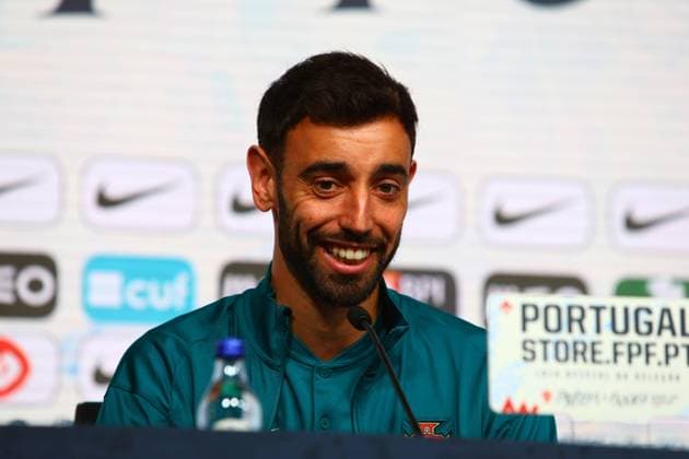 Portugal Lissabon , Fussball Nationalmannschaft, Selecao,10.06.2024 , Pressekonferenz für das Freundschaftsspiel Portugal - Irland ,Vorbereitungsspiel zur Europameisterschaft 2024 , Bruno Fernandes (Portugal) Copyright: FernandoxSoares