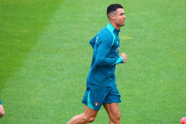 Portugal Fussball Nationalmannschaft, Selecao, 10.06.2024, Training für das Freundschaftsspiel Portugal - Irland ,Vorbereitungsspiel zur Europameisterschaft 2024 , Cristiano Ronaldo (Portugal) , CR7 Copyright: FernandoxSoares