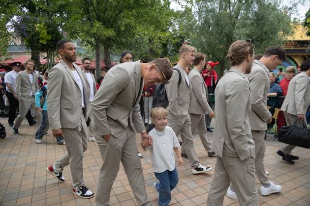 The Danish men s national football arrives at Tivoli in Copenhagen Monday June, 10, 2024. DBU, TV2 and Tivoli send the Danish men s national football team off to the UEFA EURO, EM, Europameisterschaft,Fussball 2024 with a live show from Tivoli in Copenhagen Copenhagen Tivoli Denmark Copyright: xKristianxTuxenxLadegaardxBergx 2E6A3091