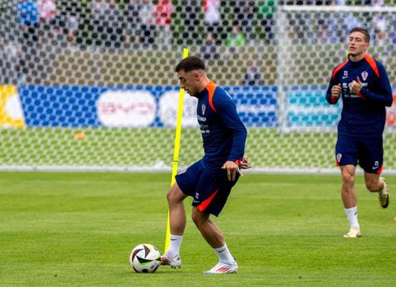 Fussball, Herren, Saison 2023 2024, EM 2024 in Deutschland, Training Kroatien im Volksparkstadion in Neuruppin, Josip Juranovic (Kroatien), 10.06. 2024, Copyright: xMatthiasxKochx