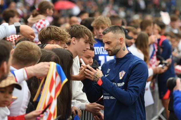 Neuruppin, Germany, 100624. Volksparkstadion. Training of the Croatian national team, Nationalteam before the 2024 European Football Championship in Germany. In the photo: Marcel Brozovic. Photo: Ante Cizmic CROPIX Zagreb Croatia Copyright: xxAntexCizmicx trening_hrvatska27-100624