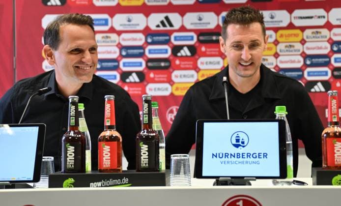 11.06.2024 - 1. FC Nürnberg Nuernberg FCN Club - Medientermin - Pressekonferenz Vorstellung neuer Trainer Cheftrainer - - xwoxzix - Joti Chatzialexiou ( Vorstand 1. FC Nürnberg FCN ) Miroslav Klose ( Trainer 1. FC Nürnberg FCN )