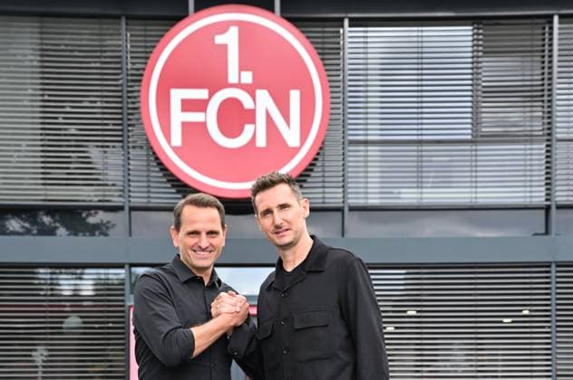 11.06.2024 - 1. FC Nürnberg Nuernberg FCN Club - Medientermin - Pressekonferenz Vorstellung neuer Trainer Cheftrainer - - xwoxzix - Joti Chatzialexiou ( Vorstand 1. FC Nürnberg FCN ) Miroslav Klose ( Trainer 1. FC Nürnberg FCN )