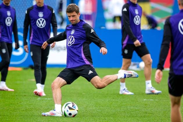 Thomas Mueller (Deutschland , 13) am Ball, GER, DFB, Training, Fussball Herren Nationalmannschaft Deutschland, UEFA Fussball Europameisterschaft 2024, Herzogenaurach 11.06.2024. GER, DFB, Training, Fussball Herren Nationalmannschaft Deutschland, UEFA Fussball Europameisterschaft 2024, Herzogenaurach 11.06.2024. Herzogenaurach Copyright: xEibner-Pressefoto FlorianxWieganx EP_FWD