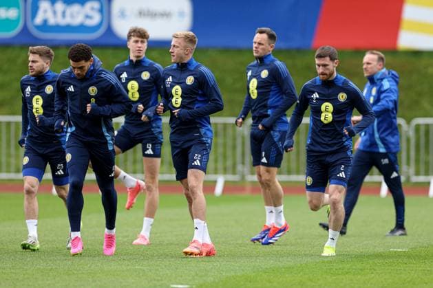 Anthony Ralston of Scotland during the training session Scotland Training Session and press conference, PK, Pressekonferenz UEFA European Championship, EM, Europameisterschaft 2024, Group A Football, Stadion am Groben, Garmisch-Partenkirchen, Germany, 11 Jun 2024 EDITORIAL USE ONLY No use with unauthorised audio, video, data, fixture lists, club league logos or live services. Online in-match use limited to 120 images, no video emulation. No use in betting, games or single club league player publications. Copyright: xPaulxCurrie Shutterstockx 14523736b