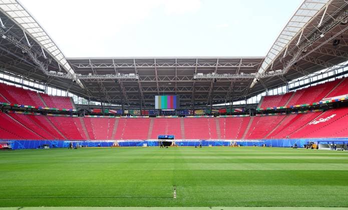 EM Host City Leipzig Stadium Open Media Day Leipzig, 11.06.2024, Stadion Leipzig, Fussball, UEFA EURO, EM, Europameisterschaft,Fussball 2024, Host City Leipzig , Offener Medientag im Stadion. , Im Foto; Stadionansicht, Überblick. , Nur zur redaktionellen Nutzung. Only editorial use. ,