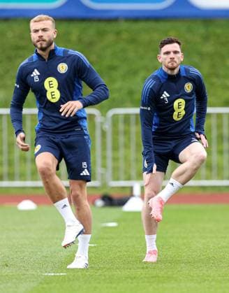 Andy Robertson of Scotland during the training session Scotland Training Session and press conference, PK, Pressekonferenz UEFA European Championship, EM, Europameisterschaft 2024, Group A Football, Stadion am Groben, Garmisch-Partenkirchen, Germany, 11 Jun 2024 EDITORIAL USE ONLY No use with unauthorised audio, video, data, fixture lists, club league logos or live services. Online in-match use limited to 120 images, no video emulation. No use in betting, games or single club league player publications. Copyright: xPaulxCurrie Shutterstockx 14523736ad
