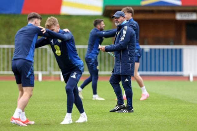 Scotland coach Coach Steve Clarke during the training session Scotland Training Session and press conference, PK, Pressekonferenz UEFA European Championship, EM, Europameisterschaft 2024, Group A Football, Stadion am Groben, Garmisch-Partenkirchen, Germany, 11 Jun 2024 EDITORIAL USE ONLY No use with unauthorised audio, video, data, fixture lists, club league logos or live services. Online in-match use limited to 120 images, no video emulation. No use in betting, games or single club league player publications. Copyright: xPaulxCurrie Shutterstockx 14523736ae