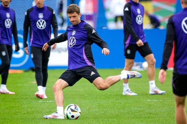Thomas Mueller (Deutschland , 13) am Ball, GER, DFB, Training, Fussball Herren Nationalmannschaft Deutschland, UEFA Fussball Europameisterschaft 2024, Herzogenaurach 11.06.2024. GER, DFB, Training, Fussball Herren Nationalmannschaft Deutschland, UEFA Fussball Europameisterschaft 2024, Herzogenaurach 11.06.2024. Herzogenaurach Copyright: xEibner-Pressefoto FlorianxWieganx EP_FWD