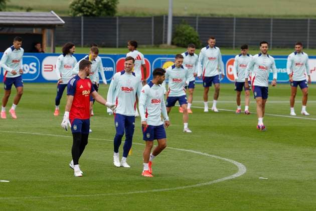 Spanish national team, Nationalteam during a training session at the SV Aasen Sports Center, in the town of Donaueschingen, Germany, 11 June 2024. Spain will face Croatia in their Euro 2024 soccer match at Olympiastadion stadium, in Berlin, on 15 June. Spain training session in Germany !ACHTUNG: NUR REDAKTIONELLE NUTZUNG!  Copyright: xJ.J.xGuillenx GRAF8595 0556452635st