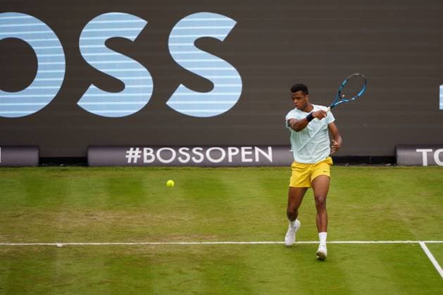 BOSS Open ATP, Tennis Herren 250 2024; Stuttgart, 11.06.2024 Giovanni Mpetshi Perricard (FRA, Frankreich); BOSS Open 2024, ATP 250, Anlage des TC Weissenhof am 10.06.2024, Stuttgart. Copyright: xBEAUTIFULxSPORTSx Pajonkx