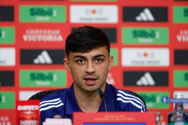 Spanish national team, Nationalteam player Pedro González Pedri during a press conference, PK, Pressekonferenz after the training session at the SV Aasen Sports Center, in the town of Donaueschingen, Germany, 11 June 2024. Spain will face Croatia in their Euro 2024 soccer match at Olympiastadion stadium, in Berlin, on 15 June. Spain training session and presser !ACHTUNG: NUR REDAKTIONELLE NUTZUNG!  Copyright: xJ.J.xGuillenx GRAF8720 0556459206st