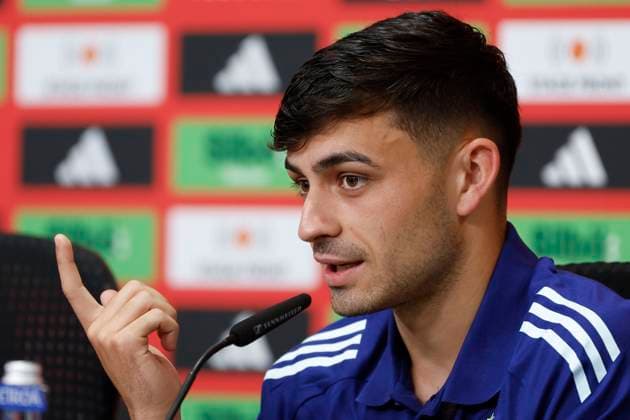 Spanish national team, Nationalteam player Pedro González Pedri during a press conference, PK, Pressekonferenz after the training session at the SV Aasen Sports Center, in the town of Donaueschingen, Germany, 11 June 2024. Spain will face Croatia in their Euro 2024 soccer match at Olympiastadion stadium, in Berlin, on 15 June. Spain training session and presser !ACHTUNG: NUR REDAKTIONELLE NUTZUNG!  Copyright: xJ.J.xGuillenx GRAF8724 0556459213st