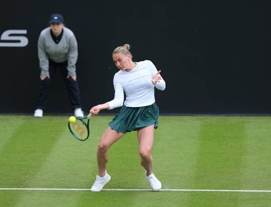 11th June 2024; Lexus Nottingham Tennis Centre, Nottingham, England; Rothesay Nottingham Open, Day 2; Marta Kostyuk plays a forehand shot to Daria Snigur, womens singles  ActionPlus12653492 PaulxBonser