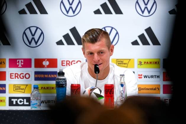 Sport Bilder des Tages Toni Kroos (Deutschland , 08), GER, DFB, Pressekonferenz, Fussball Herren Nationalmannschaft Deutschland, UEFA Fussball Europameisterschaft 2024,Herzogenaurach 11.06.2024. GER, DFB, Pressekonferenz, Fussball Herren Nationalmannschaft Deutschland, UEFA Fussball Europameisterschaft 2024,Herzogenaurach 11.06.2024. Herzogenaurach Copyright: xEibner-Pressefoto FlorianxWieganx EP_FWD