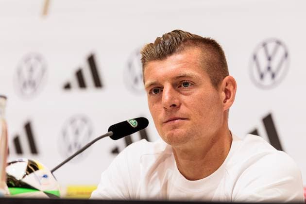 Trainingslager Vorbereitung UEFA EURO 2024 Deutschland; 11.06.2024 Toni Kroos (Deutschland, 8) Trainingslager Vorbereitung UEFA EURO 2024 Deutschland - Pressekonferenz; HerzoBase, Herzogenaurach am 11.06.2024 Copyright: xBEAUTIFULxSPORTS Wunderlx