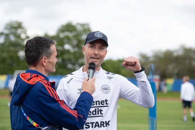 EURO 2024, Nationalteam Dänemark, Training Kasper Hjulmand (Daenemark, Cheftrainer), Faust Oeffentliches Training Nationalmannschaft Daenemark, UEFA Fussball Europameisterschaft 2024, Herren, EM 2024, GER, 11.06.2024, Oeffentliches Training Nationalmannschaft Daenemark, UEFA Fussball Europameisterschaft 2024, Herren, EM 2024, GER, 11.06.2024 Freudenstadt Copyright: xEibner-Pressefoto WolfgangxFrankx EP_WFK