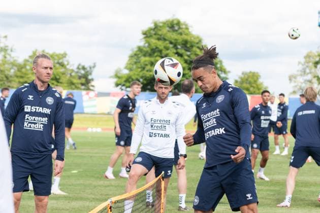 EURO 2024, Nationalteam Dänemark, Training Yussuf Yurary Poulsen (Daenemark, 20) Oeffentliches Training Nationalmannschaft Daenemark, UEFA Fussball Europameisterschaft 2024, Herren, EM 2024, GER, 11.06.2024, Oeffentliches Training Nationalmannschaft Daenemark, UEFA Fussball Europameisterschaft 2024, Herren, EM 2024, GER, 11.06.2024 Freudenstadt Copyright: xEibner-Pressefoto WolfgangxFrankx EP_WFK
