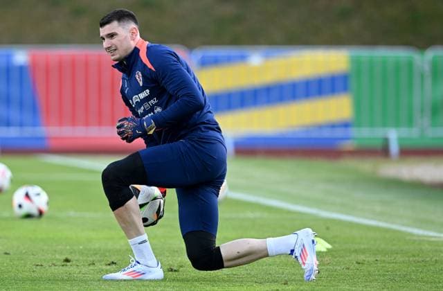 EURO 2024, Nationalteam Kroatien, Training Croatia national team, Nationalteam Training Session Croatia Goalkeeper Dominik Livakovic is pictured during a training session at UEFA EURO, EM, Europameisterschaft,Fussball 2024 Croatia base camp in Neuruppin, Germany on June 10, 2024. MarkoxLukunic PIXSELL