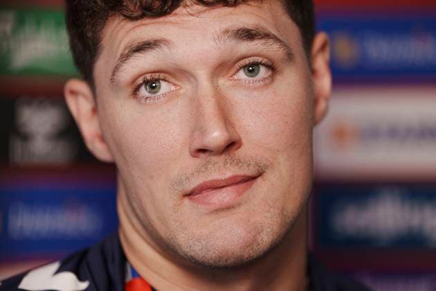 Denmarks player Andreas Christensen talks to the media in Freudenstadt, Germany, Wednesday June 12, 2024 , Freudenstadt Tyskland Copyright: Ritzau Scanpix LiselottexSabroex spdk20240612-102057-L