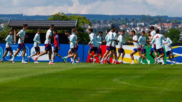 Spanish national team, Nationalteam s training session at the SV Aasen Sports Center in Donaueschingen, Germany, 12 June 2024. Spain will face Croatia in an Euro 2024 soccer match at Olympiastadion stadium in Berlin on 15 June. Spain training session in Germany !ACHTUNG: NUR REDAKTIONELLE NUTZUNG!  Copyright: xJ.J.xGuillenx GRAF9273 20240612-55013846904_1_20240612