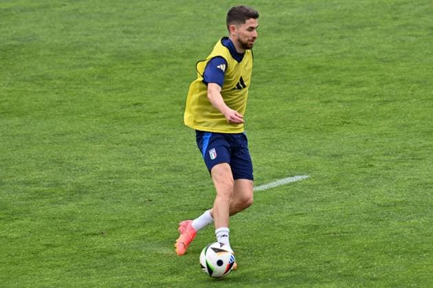 Florence, Italy: Italian player Jorginho during Italy training session, UEFA European Football Championship in Florence, Italy, June 08 2024 UEFA European Football Championship - Italy training session  - ZUMAp169 20240612_zsa_p169_398_20240612 Copyright: xLisaxGuglielmi IPAxSportx