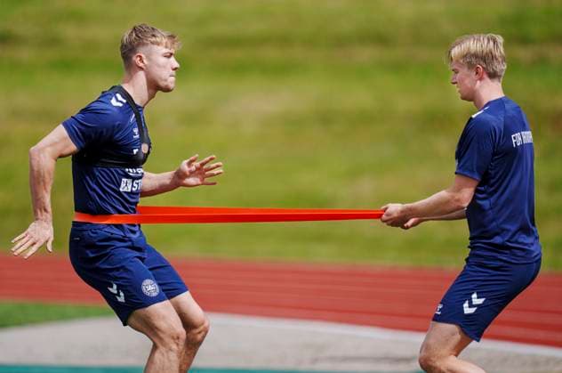 Rasmus Hoejlund and Victor Kristiansen during Denmarks national soccer team s training in Freudenstadt, Germany, Wednesday June 12, 2024 , Freudenstadt Tyskland Copyright: Ritzau Scanpix LiselottexSabroex spdk20240612-115235-L