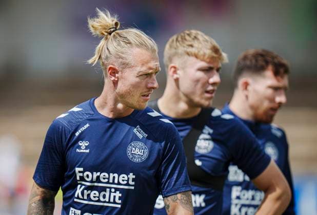 Simon Kjaer, Rasmus Hoejlund and Pierre Emile Hoejbjerg during Denmarks national soccer team s training in Freudenstadt, Germany, Wednesday June 12, 2024 , Freudenstadt Tyskland Copyright: Ritzau Scanpix LiselottexSabroex spdk20240612-115757-L