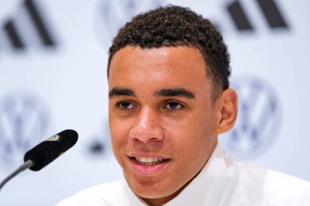 Jamal Musiala (Deutschland , 10), GER, DFB, Pressekonferenz, Fussball Herren Nationalmannschaft Deutschland, UEFA Fussball Europameisterschaft 2024,Herzogenaurach 12.06.2024. GER, DFB, Pressekonferenz, Fussball Herren Nationalmannschaft Deutschland, UEFA Fussball Europameisterschaft 2024,Herzogenaurach 12.06.2024. Herzogenaurach Copyright: xEibner-Pressefoto FlorianxWieganx EP_FWD
