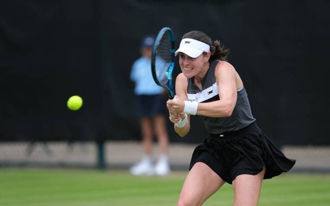 12th June 2024; Lexus Nottingham Tennis Centre, Nottingham, England; Rothesay Nottingham Open, Day 3; Kimberly Birrell plays a backhand shot to Lucrezia Stefanini, womens singles  ActionPlus1265365020240612 PaulxBonser