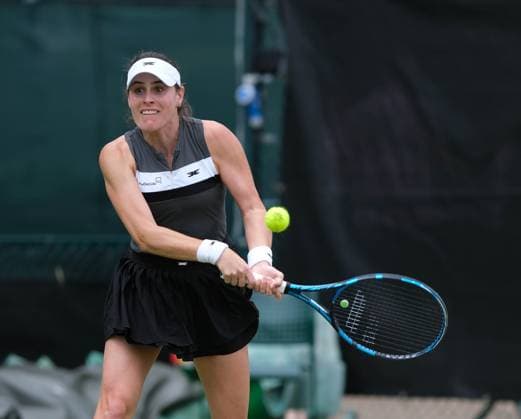 12th June 2024; Lexus Nottingham Tennis Centre, Nottingham, England; Rothesay Nottingham Open, Day 3; Kimberly Birrell plays a double backhand shot to Lucrezia Stefanini, womens singles  ActionPlus1265365220240612 PaulxBonser