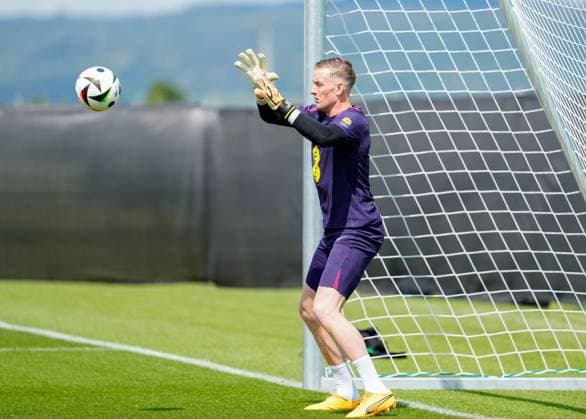 Goalkeeper Jordan Pickford of England England Training Session and press conference, PK, Pressekonferenz UEFA European Championship, EM, Europameisterschaft 2024, Group C, Football, Spa & Golf Resort Weimarer Land, Blankenhain, Germany, 12 Jun 2024 EDITORIAL USE ONLY No use with unauthorised audio, video, data, fixture lists, club league logos or live services. Online in-match use limited to 120 images, no video emulation. No use in betting, games or single club league player publications.  Copyright: xDavexShopland Shutterstockx 14523751bb
