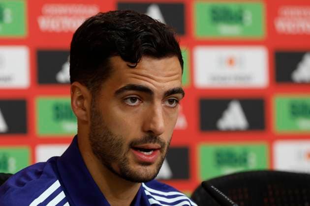 Spanish national team, Nationalteam s player Mikel Merino gives a press conference, PK, Pressekonferenz after the squad s training session at the SV Aasen Sports Center in Donaueschingen, Germany, 12 June 2024. Spain will face Croatia in an Euro 2024 soccer match at Olympiastadion stadium in Berlin on 15 June. Spain s soccer national team in Germany !ACHTUNG: NUR REDAKTIONELLE NUTZUNG!  Copyright: xJ.J.xGuillenx GRAF9351 20240612-55013849211_1_20240612