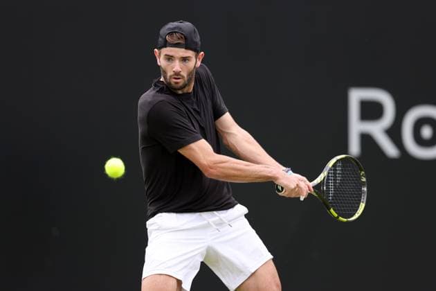 Jacob Fearnley during a round of 16 match against Paul Jubb. Rothesay Open Nottingham, Day 3, Tennis, Lexus Nottingham Tennis Centre, Nottingham, UK - 12 June 2024  Copyright: xRyanxBrowne Shutterstockx 14523728am