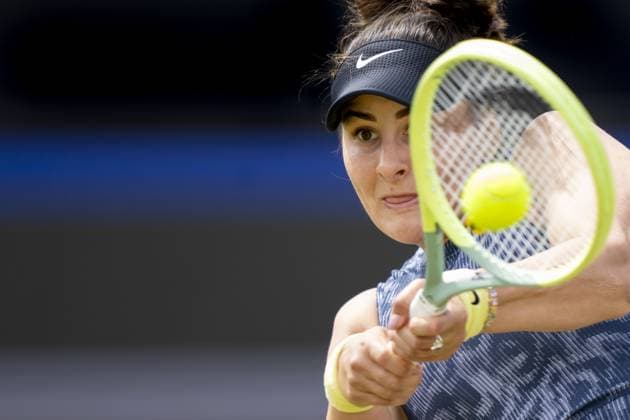 ROSMALEN - Bianca Andreescu (CAN) in action against Yue Yuan (CHN) on the fifth day of the Libema Open tennis tournament in Rosmalen. ANP SANDER KONING xVIxANPxSportx xxANPxIVx 500927320 originalFilename: 500927320_20240612.jpg