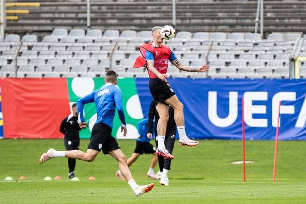 Öffentliches Training, Slowenien; 12.06.2024 Benjamin Sesko (Slovenien, RB Leipzig, 11) Öffentliches Training, Slowenien; Stadion am ZOO, Wuppertal; 12.06.2024 Copyright: xBEAUTIFULxSPORTS Buriakovx