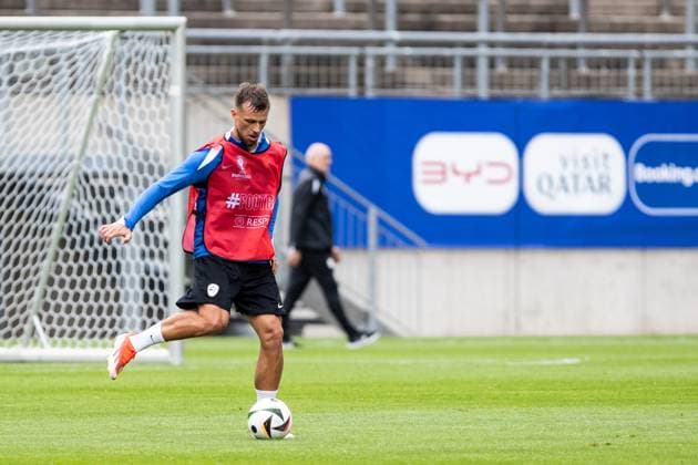 Öffentliches Training, Slowenien; 12.06.2024 Petar Stojanovic (Slovenien, 20) Öffentliches Training, Slowenien; Stadion am ZOO, Wuppertal; 12.06.2024 Copyright: xBEAUTIFULxSPORTS Buriakovx