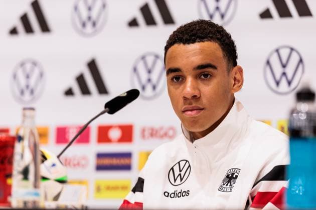 Trainingslager Vorbereitung UEFA EURO 2024 Deutschland; 12.06.2024 Jamal Musiala (Deutschland, 10) Trainingslager Vorbereitung UEFA EURO 2024 Deutschland - Pressekonferenz; HerzoBase, Herzogenaurach am 12.06.2024 Copyright: xBEAUTIFULxSPORTS Wunderlx