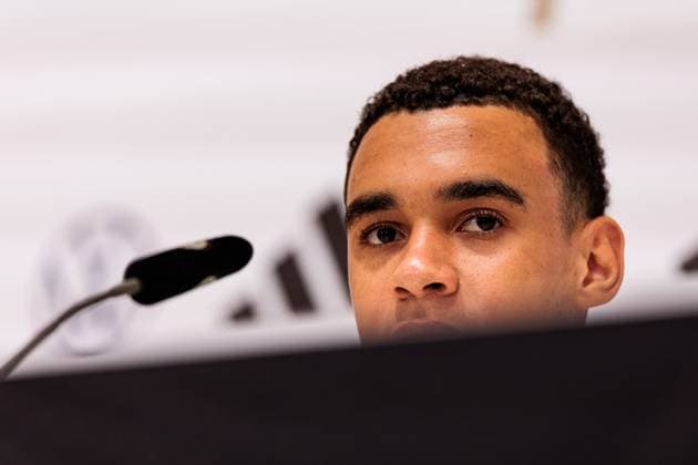 Trainingslager Vorbereitung UEFA EURO 2024 Deutschland; 12.06.2024 Jamal Musiala (Deutschland, 10) Trainingslager Vorbereitung UEFA EURO 2024 Deutschland - Pressekonferenz; HerzoBase, Herzogenaurach am 12.06.2024 Copyright: xBEAUTIFULxSPORTS Wunderlx