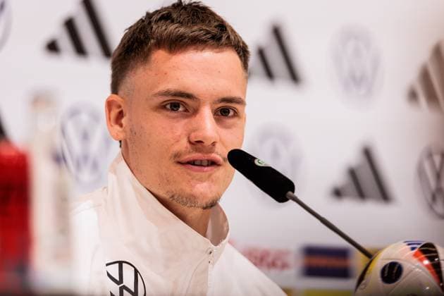 Trainingslager Vorbereitung UEFA EURO 2024 Deutschland; 12.06.2024 Florian Wirtz (Deutschland, 17) Trainingslager Vorbereitung UEFA EURO 2024 Deutschland - Pressekonferenz; HerzoBase, Herzogenaurach am 12.06.2024 Copyright: xBEAUTIFULxSPORTS Wunderlx