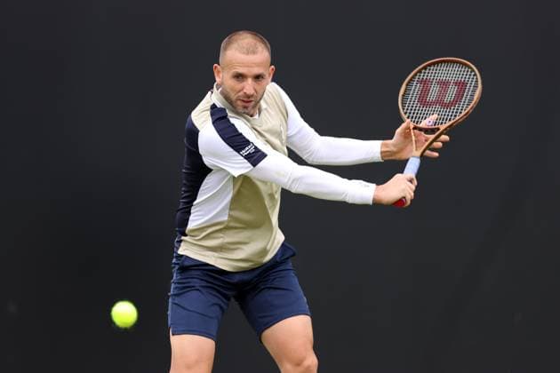 Daniel Evans during a round of 16 match against Henry Searle Rothesay Open Nottingham, Day 3, Tennis, Lexus Nottingham Tennis Centre, Nottingham, UK - 12 June 2024  Copyright: xRyanxBrowne Shutterstockx 14523728dh