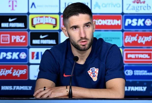 PXL_CRO football team press Luka Ivanusec of Croatian national football team during press conference, PK, Pressekonferenz in Neuruppin, Germany on 12. June 2024. MarkoxLukunic PIXSELL